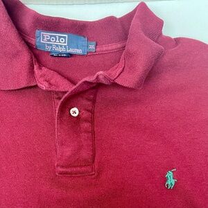 Vintage Polo Ralph Lauren Shirt, Burgundy w/ Green Pony, Size XXL